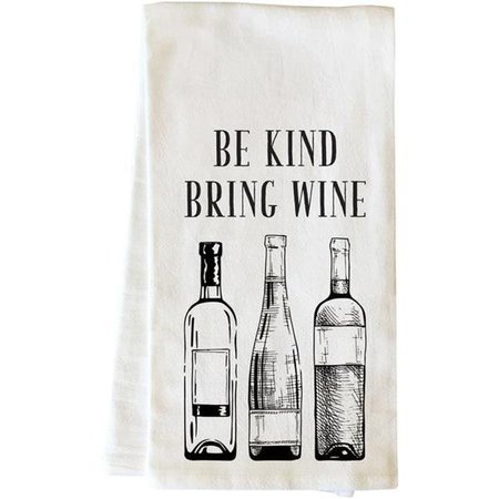 ONE BELLA CASA One Bella Casa 82871TW Be Kind Bring Wine Tea Towel - Black 82871TW